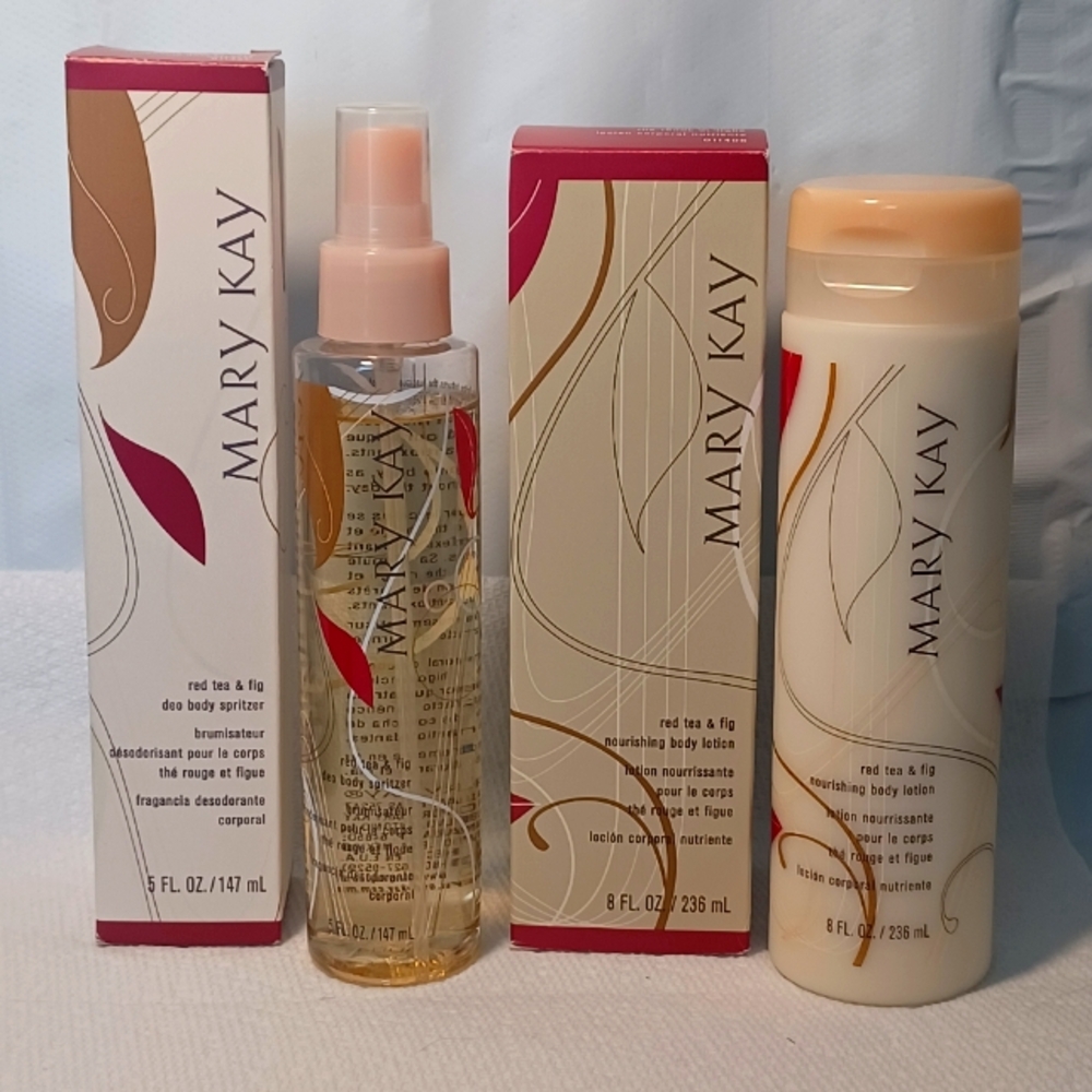 NEW Red Tea & Fig Body Spritzer and Body Lotion With Original Boxes - Mary Kay